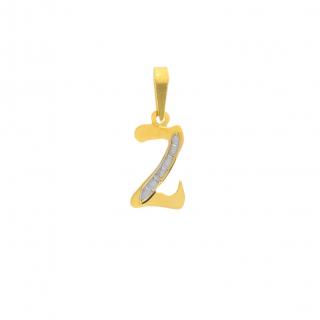 Z betű alakú medál sárga aranyból