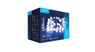 Modee Karácsonyi LED Fényfüzér Berry Plastic Adapteres (100LED/10m/10cm) cold