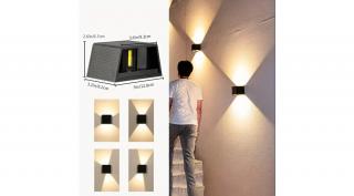 Napelemes LED fali lámpa dekoratív melegfehér változtatható sugárszöggel