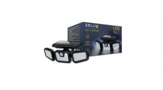 Zelux napelemes fali kültéri lámpa mozgásérzékelővel 3 világító egységgel