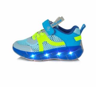 24-35 DDStep villogó sportcipő fiúknak - kék, neon