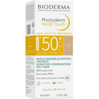 BIODERMA Photoderm NUDE Touch Mineral SPF50+ LIGHT-világos 40ml