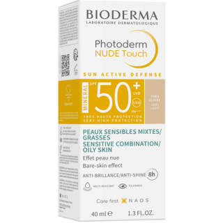 BIODERMA Photoderm NUDE Touch Mineral SPF50+ VERY LIGHT-nagyon világos 40ml