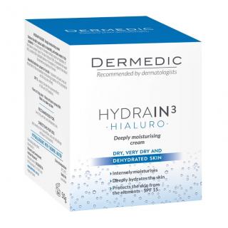 Dermedic Hydrain3 Hialuro Mélyhidratáló krém SPF15 50ml