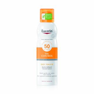 Eucerin Sun Oil Control Dry Touch SPF50+ színtelen napozó AEROSOL 200ml