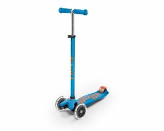 Micro Maxi Deluxe LED roller világító kerékkel, karibikék-narancs
