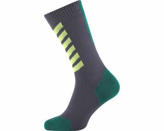 Sealskinz MTB Mid Knee, antracit/lime/zöld zokni