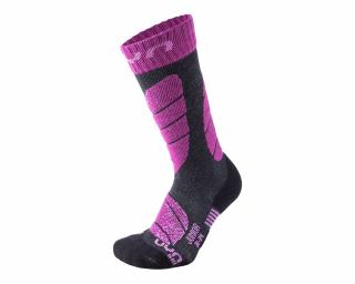 UYN Junior Ski Socks, anthracite melange-violet sízokni