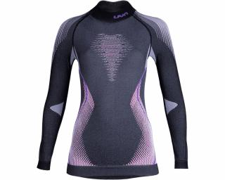 UYN Lady Evolutyon UW Shirt LG SL Turtle Neck Melange, anthracite melange-raspberry-purple aláöltöző felső