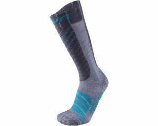 UYN Lady Ski Comfort Fit Socks, grey-turquoise sízokni