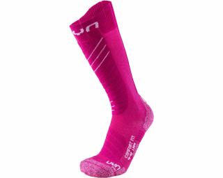 UYN Lady Ski Comfort Fit Socks, pink-white sízokni