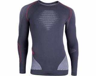 UYN Man Evolutyon UW Shirt LG SL, charcoal-white-red aláöltöző felső