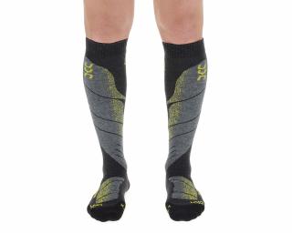 UYN Man Ski All Mountrain Socks, anthracite melange-yellow sízokni