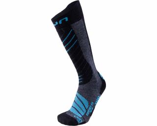 UYN Man Ski Comfort Fits Socks, medium grey melange-azure sízokni