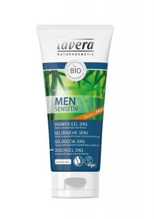 Lavera men sensitive férfi tusfürdő, arctisztító és sampon bio guaranával - 150 ml
