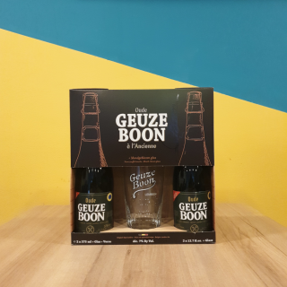 Boon Ajándékcsomag 2 x 0,375L Oude Geuze + Pohár