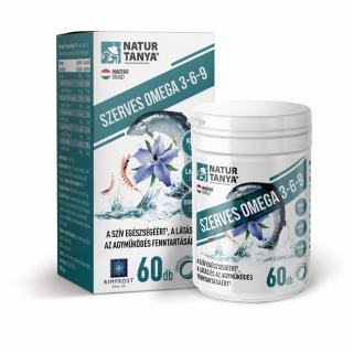 Natur Tanya® Szerves Omega 3-6-9 zsírsavak 3 féle természetes olajforrásból, standardizált lazac-...