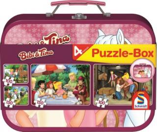 Bibi  Tina, 2x100, 2x150 db, Puzzle Box - Fém kofferrel (56509)