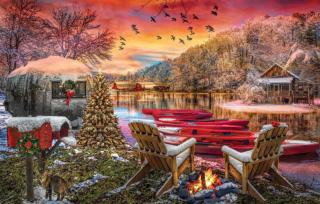 Christmas Eve Camping - SunsOut puzzle 30141 - 1000 darabos