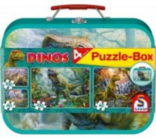 Dinoszauruszok 2x60, 2x100 db, Puzzle Box - Fém kofferben (56495)