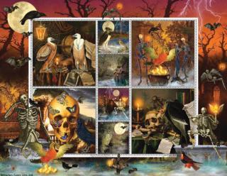 Halloween Stamps Skeleton Dance - SunsOut puzzle 55924 - 1000 db-os