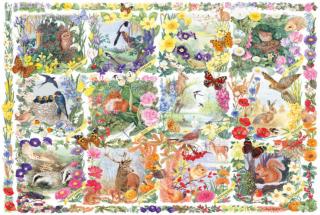 Through the seasons with animals and flowers - Schmidt 56422 - 200 db-os puzzle