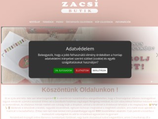 www.zacsibutik.hu webáruház