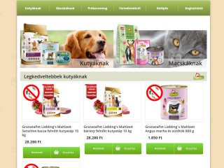 GranataPetShop - minőségi állateledel webáruház