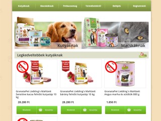 GranataPetShop - minőségi állateledel webáruház